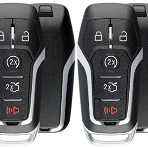 KeylessOption Keyless Entry Remote Smart Key Fob Shell Case for Ford Fusion Mustang Edge M3N-A2C31243800 (Pack of 2)