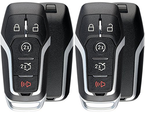 KeylessOption Keyless Entry Remote Smart Key Fob Shell Case for Ford Fusion Mustang Edge M3N-A2C31243800 (Pack of 2)