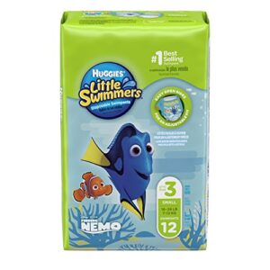 HUGGIES Little Swimmers Disposable Swim Diapers, Size 3 Small, 12 Count