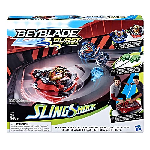 BEYBLADE Burst Turbo Slingshock Rail Rush Battle Set - Complete Set Burst Beystadium, Battling Tops, and Launchers (Amazon Exclusive)