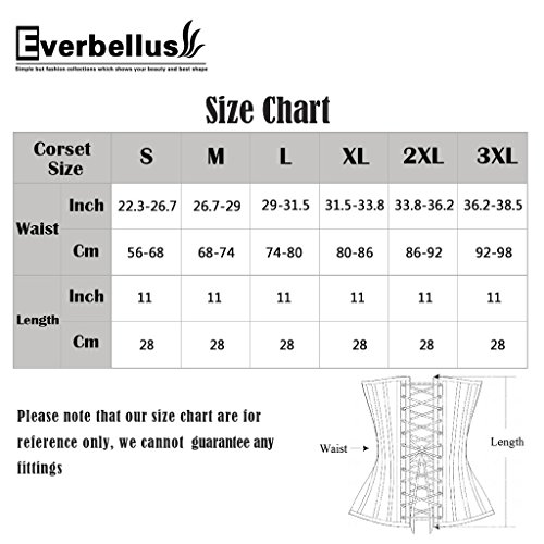 Everbellus Women's Breathable Elastic Corset Waist Trainer Cincher Belt Shapewear Black XXX-Large