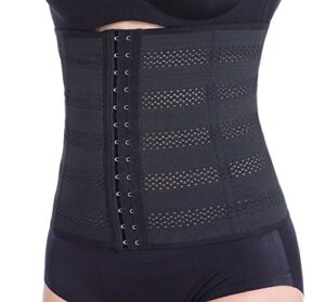 everbellus women's breathable elastic corset waist trainer cincher belt shapewear black xxx-large