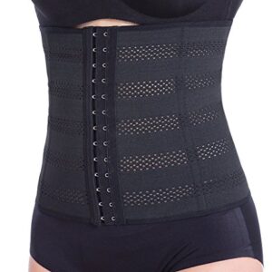 Everbellus Women's Breathable Elastic Corset Waist Trainer Cincher Belt Shapewear Black XXX-Large