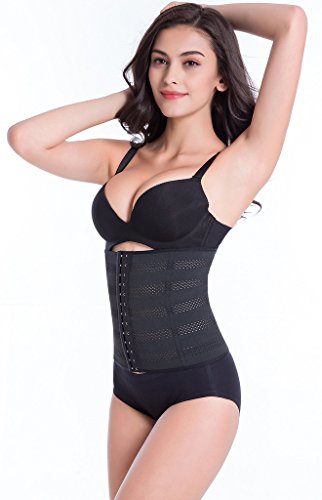 Everbellus Women's Breathable Elastic Corset Waist Trainer Cincher Belt Shapewear Black XXX-Large