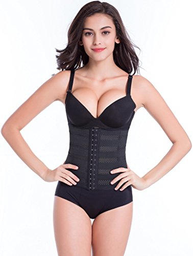 Everbellus Women's Breathable Elastic Corset Waist Trainer Cincher Belt Shapewear Black XXX-Large