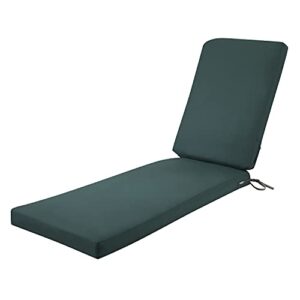 classic accessories ravenna water-resistant 72 x 21 x 3 inch patio chaise lounge cushion, mallard green, patio cushion