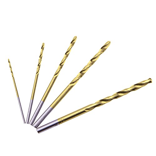 HSS Micro Titanium Coated Twist Drill Bit Set, High Speed Steel Jobber Length Drill, Split Point, 50 PCS Drill Bits Tools, 1/32" to 7/64"（0.8,1.6,2.0,2.5,3.0) for Wood Plastic and Metal