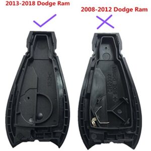 Replacement Keyless Remote Fob Key Shell Case Replacement Fit For 2013-2018 Ram Truck 1500 2500 3500 GQ4-53T 56046955