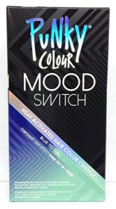 punky colour blue to teal mood switch heat activated hair color change, temporary hair effect