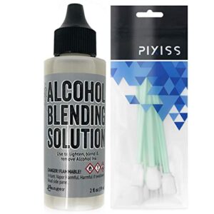 ranger alcohol blending solution (2-ounce) and pixiss alcohol ink blending solution tools for blending your inks on yupo paper
