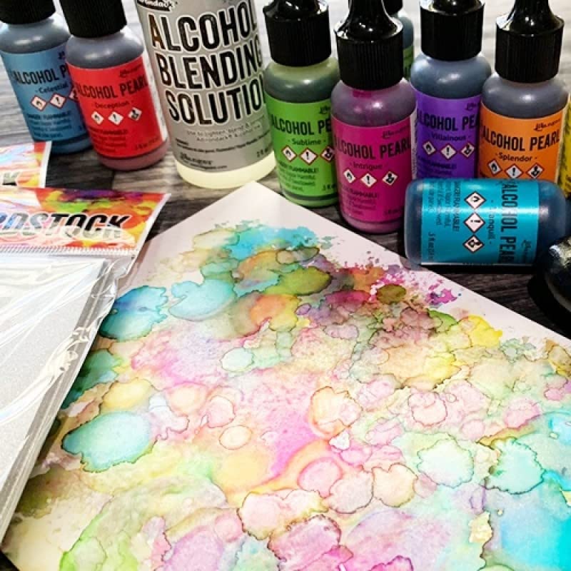 Ranger Alcohol Blending Solution (2-Ounce) and Pixiss Alcohol Ink Blending Solution Tools for Blending Your Inks on Yupo Paper