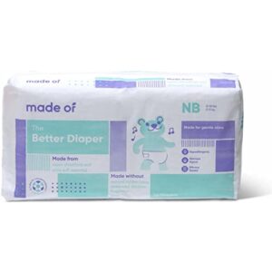 made of the better baby diapers - hypoallergenic diapers for sensitive skin, unscented, 10 hour absorbency - pediatrician and dermatologist tested - size 0 (36 count)