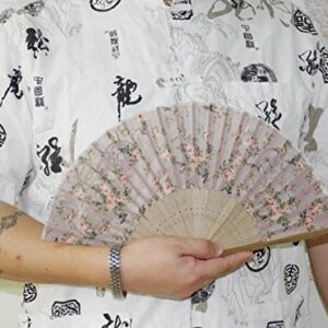 Folding Hand Fan Transparent Hand Fans Chiffon with Beautiful Fabric For Party Wedding Gift Chiffon