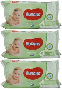 natural care baby wipes, sensitive, 3 packs of 56 (168 ct)