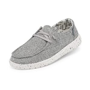 hey dude women's wendy l linen iron size 6 | women’s shoes | women’s lace up loafers | comfortable & light-weight