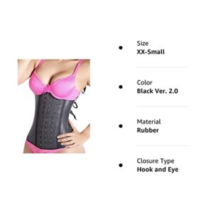 Lady Slim Fajas Colombianas Reductoras Y Moldeadoras para Mujer Underbust Latex Waist Trainer Hourglass Body Shaper for Women Black V2 S