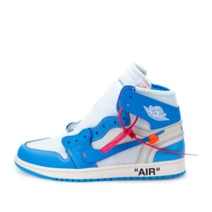 Nike Men's Air Jordan 1 Retro High Off-White UNC, White/Dark Powder Blue/Cone, 4.5