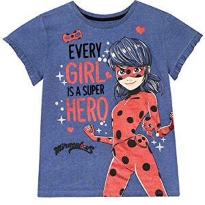 Miraculous Ladybug Girls' Lady Bug T-Shirt Size 5 Blue