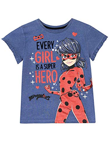 Miraculous Ladybug Girls' Lady Bug T-Shirt Size 5 Blue