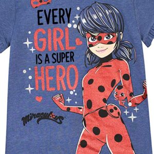 Miraculous Ladybug Girls' Lady Bug T-Shirt Size 5 Blue