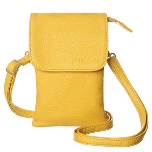 MINICAT Roomy Pockets Series Small Crossbody Bags Cell Phone Purse Wallet for Women(Mustard Yellow)