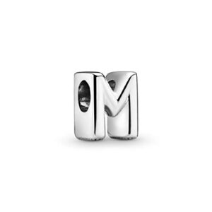 pandora jewelry letter m alphabet charm - beautiful charm letter charm bracelets - perfect anniversary, holiday, or birthday gift - sterling silver, no box