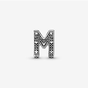 PANDORA Jewelry Letter M Alphabet Charm - Beautiful Charm Letter Charm Bracelets - Perfect Anniversary, Holiday, or Birthday Gift - Sterling Silver, No Box