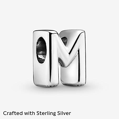 PANDORA Jewelry Letter M Alphabet Charm - Beautiful Charm Letter Charm Bracelets - Perfect Anniversary, Holiday, or Birthday Gift - Sterling Silver, No Box
