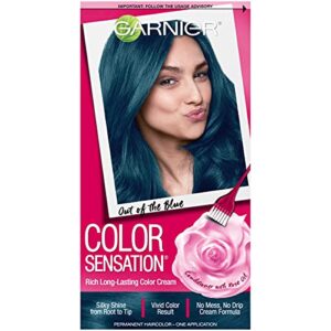 garnier color sensation hair color cream, 6.17 out of the blue, soft teal blue