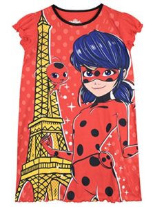 miraculous ladybug girls' lady bug nightdress size 6 red