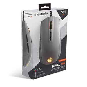 SteelSeries Rival 110 Gaming Mouse - 7,200 CPI TrueMove1 Optical Sensor - Lightweight Design - RGB Lighting - Slate Grey