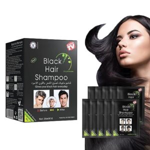 Cutelove Black Hair Dye - Black Hair Shampoo Hair Color for Gray Hair Coverage only 5 Minutes Maintain Hair Color a Months for Men and Women 25mlx10 Packs