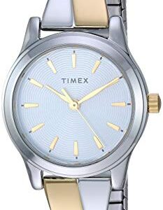 Timex Women's TW2R98600 Stretch Bangle Crisscross 25mm Two-Tone Expansion Band Watch