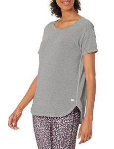 amazon essentials women's studio relaxed-fit lightweight crewneck t-shirt (available in plus size), medium grey heather, x-large