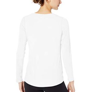 Amazon Essentials Women's Studio Relaxed-Fit Long-Sleeve Cross-Front T-Shirt, White, Medium