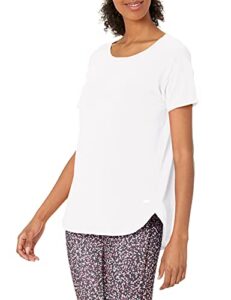 amazon essentials women's studio relaxed-fit lightweight crewneck t-shirt (available in plus size), white, medium