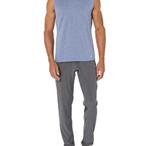 Amazon Essentials Men's Tech Stretch Muscle Shirt, Blue Heather, Large