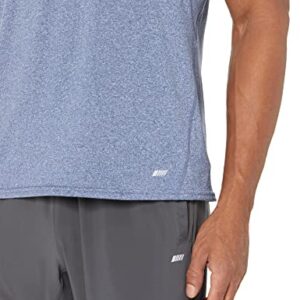 Amazon Essentials Men's Tech Stretch Muscle Shirt, Blue Heather, Large