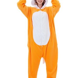 ABENCA Women Fox Onesie Pajama Costume Adult Animal Halloween Christmas Cosplay Onepiece, L