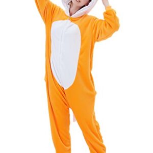 ABENCA Women Fox Onesie Pajama Costume Adult Animal Halloween Christmas Cosplay Onepiece, L