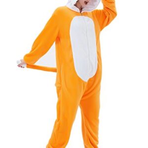 ABENCA Women Fox Onesie Pajama Costume Adult Animal Halloween Christmas Cosplay Onepiece, L