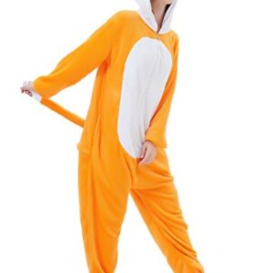 ABENCA Women Fox Onesie Pajama Costume Adult Animal Halloween Christmas Cosplay Onepiece, L