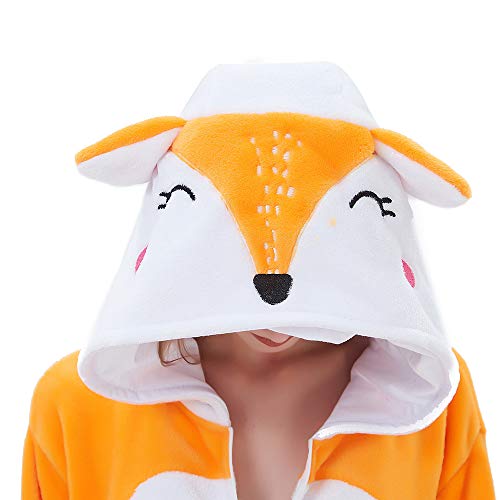 ABENCA Women Fox Onesie Pajama Costume Adult Animal Halloween Christmas Cosplay Onepiece, L