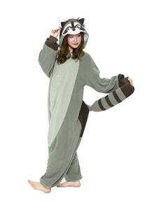 sazac raccoon kigurumi - onesie jumpsuit halloween costume gray