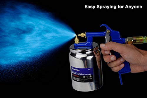 Dynastus Suction Feed Siphon Air Spray Gun for Spraying Oil-Based or Latex Paints, with Filtering and Cleaning Kits