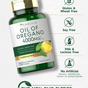 Carlyle Oregano Oil Extract | Max Potency | 150 Softgel Capsules | Non-GMO and Gluten Free Formula | Contains Carvacrol