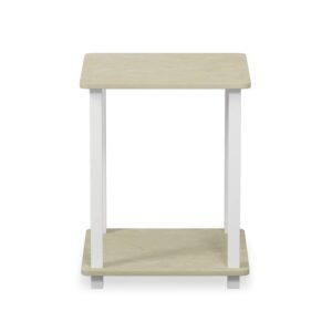 Furinno Simplistic Set of 2 End Table, Cream Faux Marble