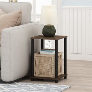 Furinno Simplistic Set of 2 End Table, Cream Faux Marble