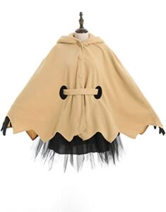 miccostumes women's yellow ghost cosplay cloak with skirt belt gloves (s)