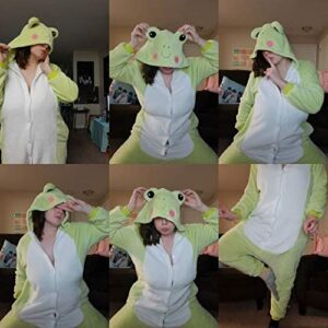 Nicetage Unisex Adult Pajamas - Plush One Piece Cosplay Frog Animal Costume Frog M